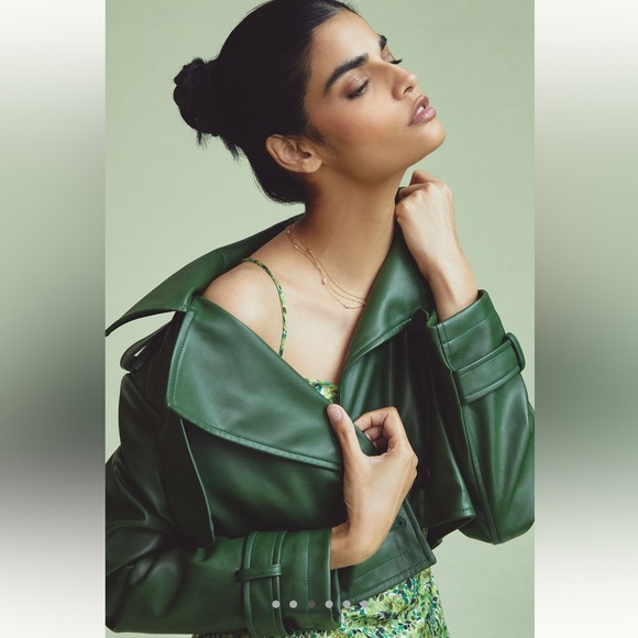 AVEC LE FILLES FAUX LEATHER JACKET ANTHROPOLOGIE - Picture 13 of 14